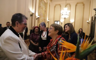 Recibimiento de Michelle Bachelet, ex presidenta de Chile